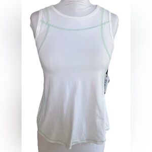 LIJA Elite Bond White Tank With Mint Green Detail Size Medium NWT